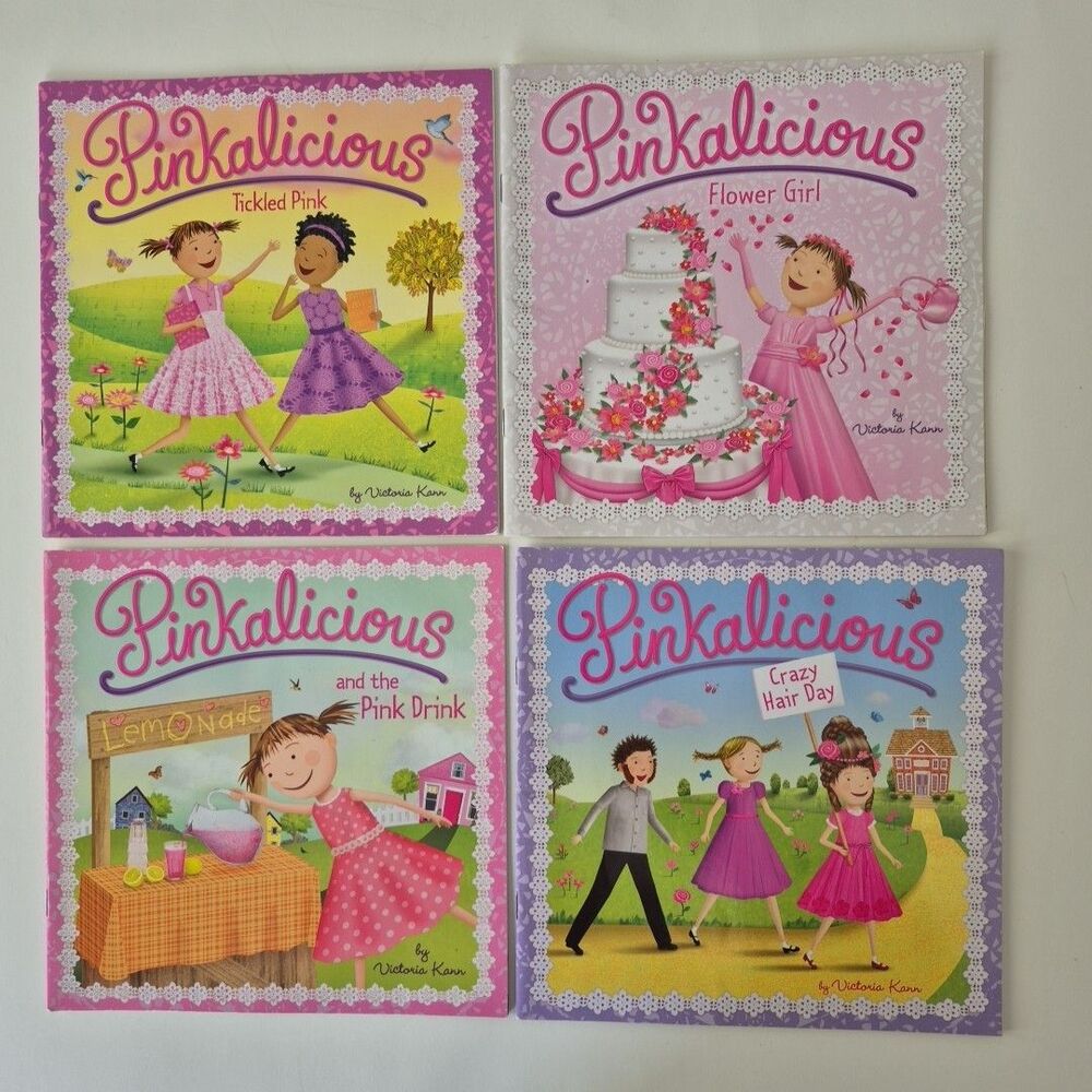 Pinkalicious by Victoria Kann Lot of 4 Paperback Books Flower Girl Tickled Pink
